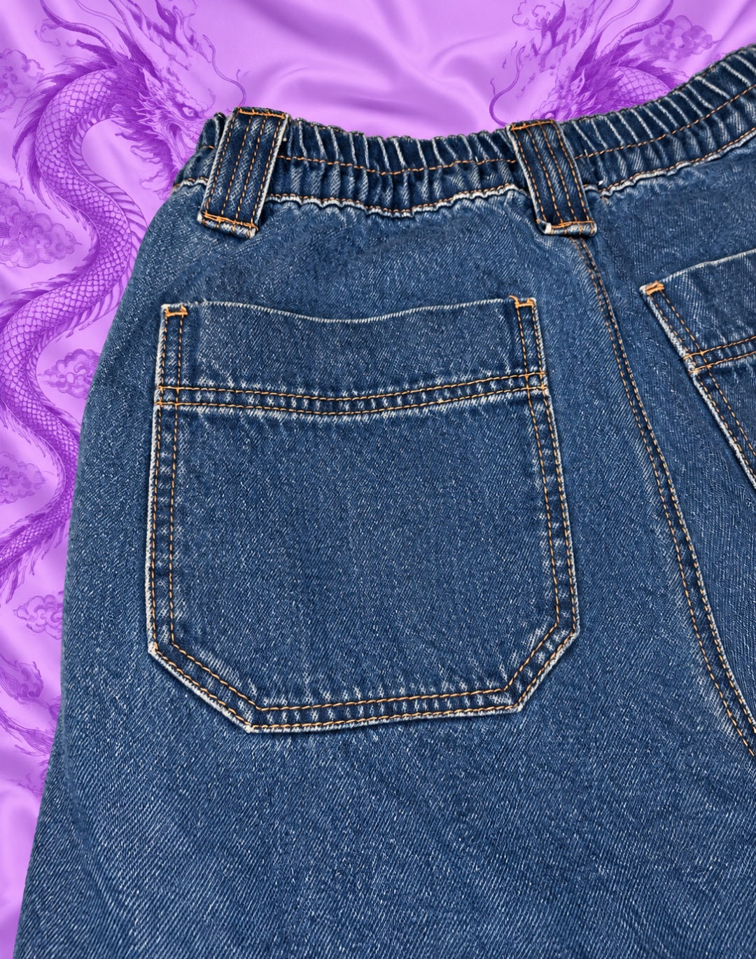 Wax Jean Collection Y2K Baggy Cargo Jeans – Blue Wide Leg Denim Pants Size S