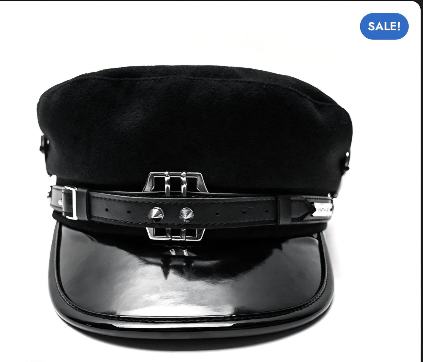 Gothic Buckle Rivet Hat ā Punk Rave Military Cap - GEDICO STORE