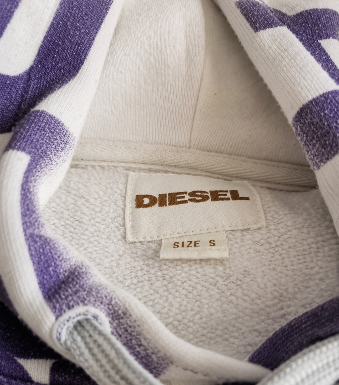 Felpa Diesel Vintage Y2K Donna con Cappuccio – Logo All Over