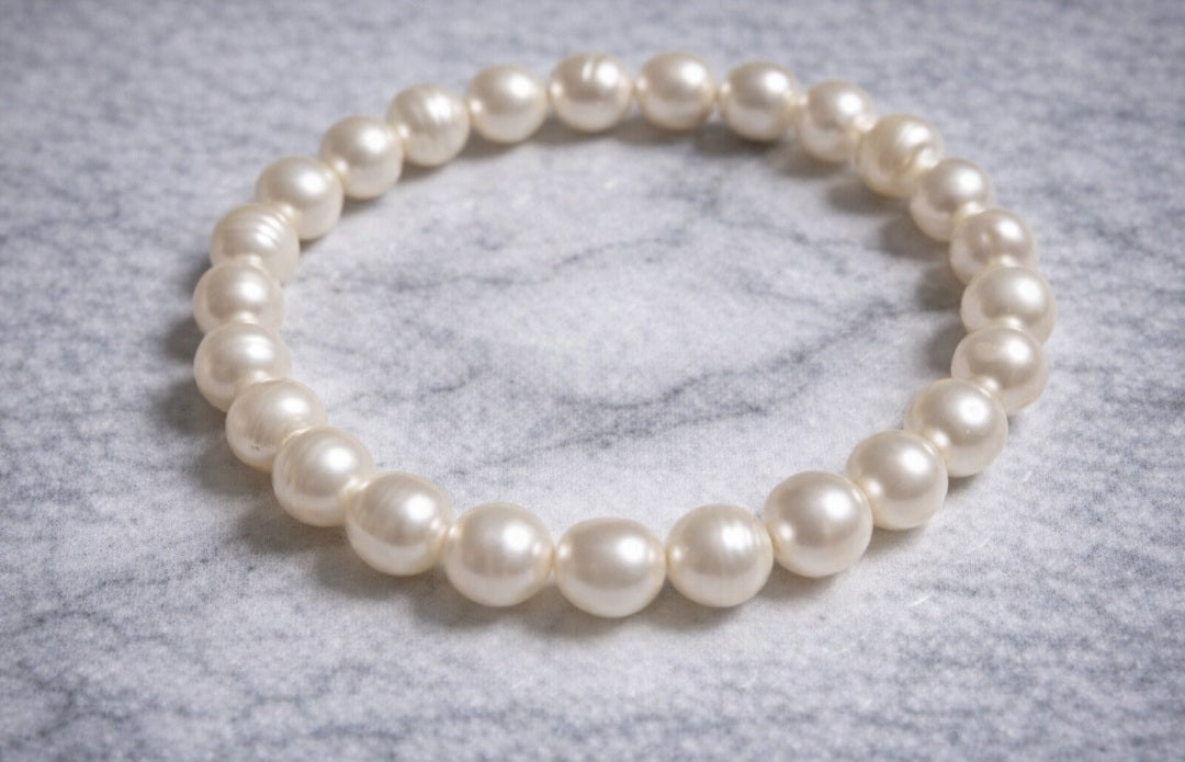 Bracciale Perle d’Acqua Dolce Elastico – Minimal Elegante Vintage Y2K