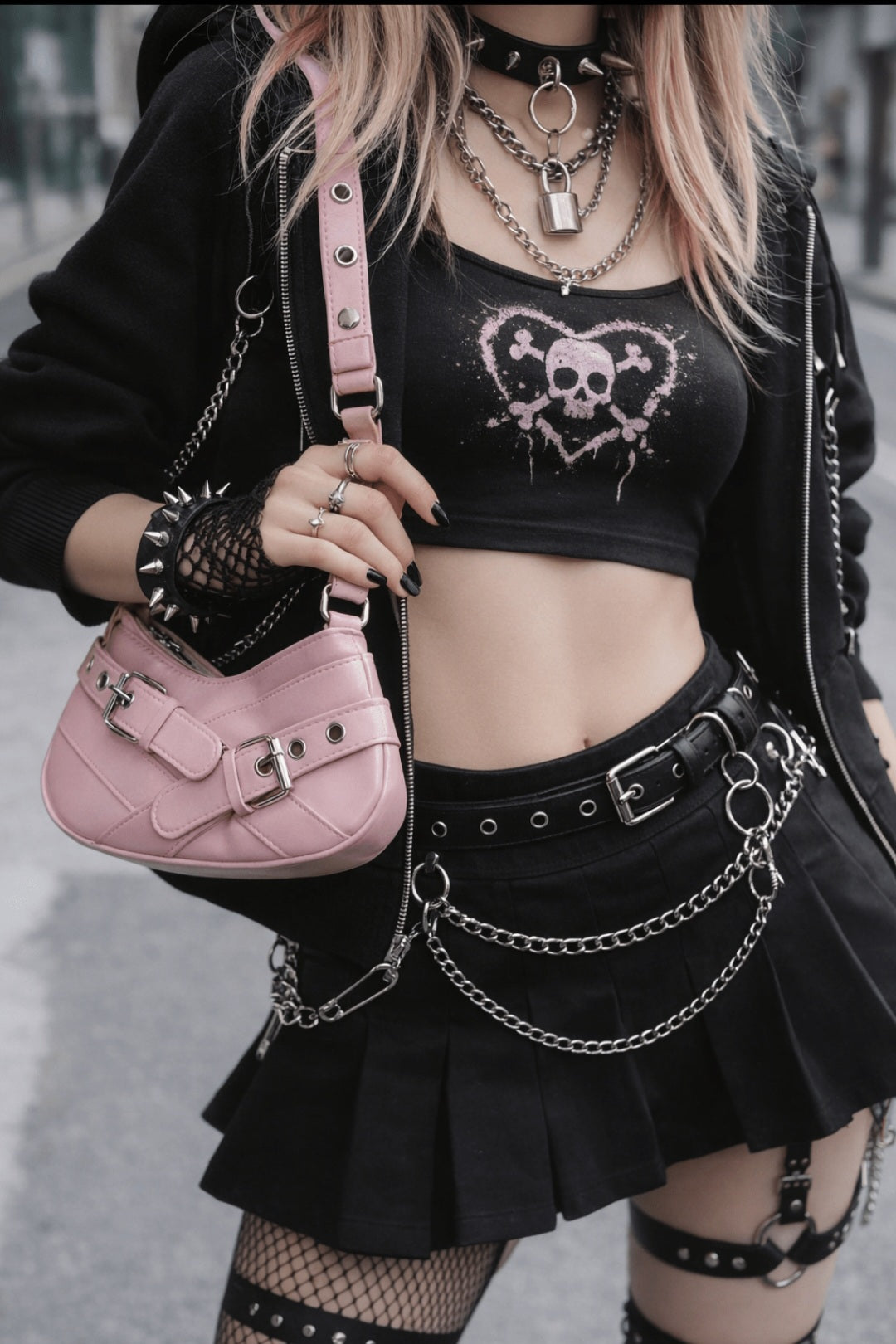 Mini Shoulder Bag Y2K Rosa con Fibbie | Vintage 2000s Style Prezzi speciali · Ultimi pezzi