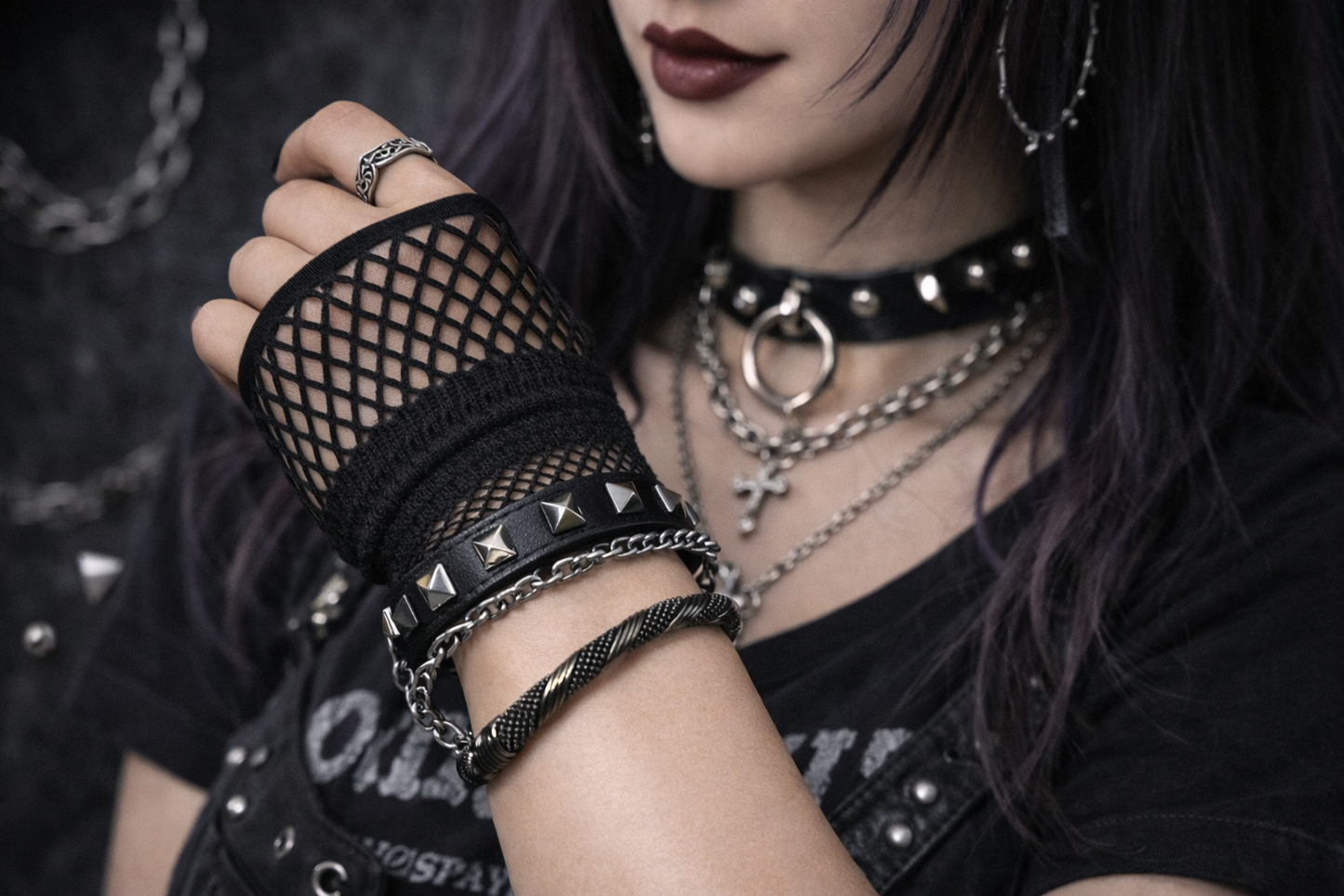 Bracciale Vintage Argento con Charms – Boho Y2K Bracelet Unisex Alternative Jewelry Usato