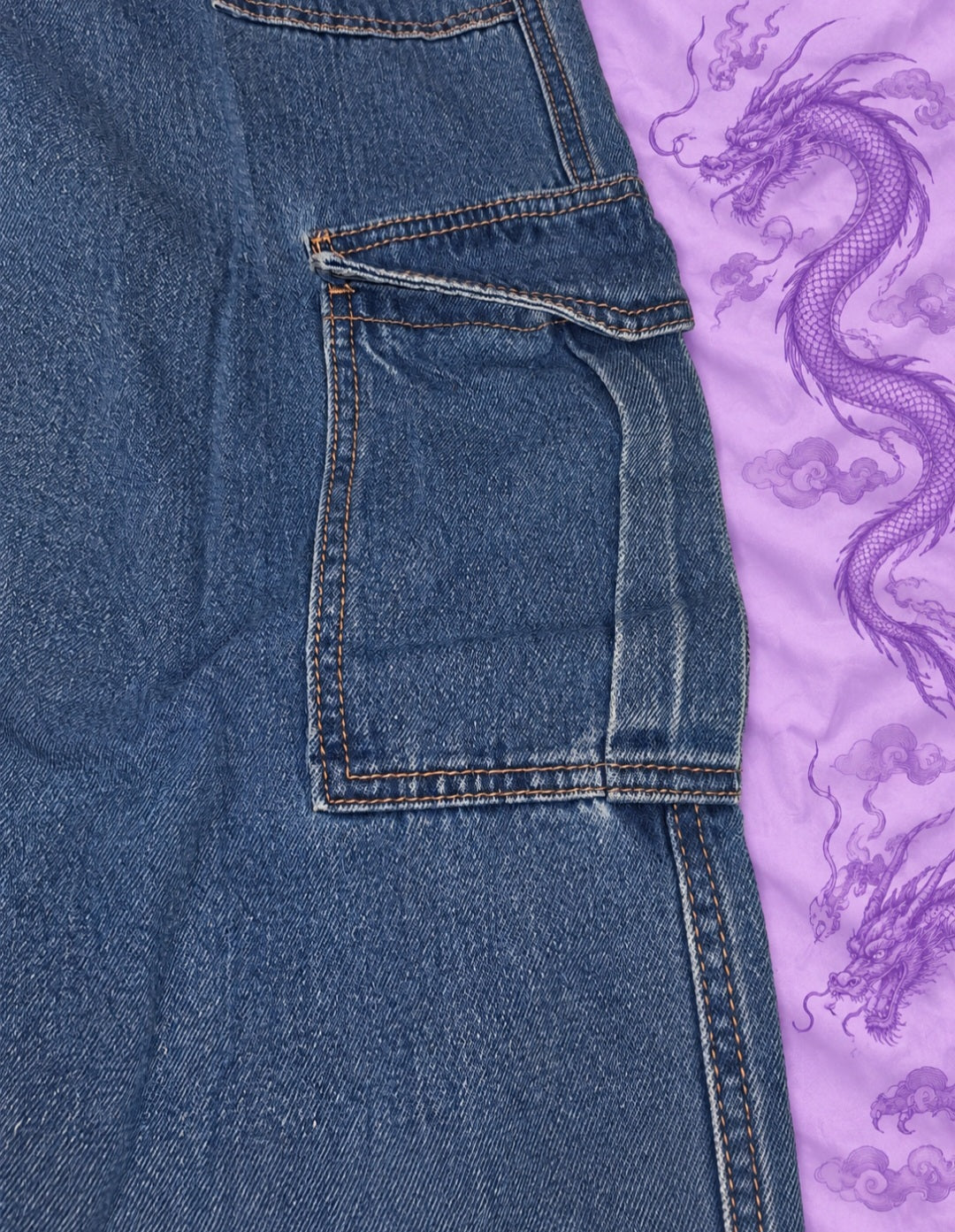Wax Jean Collection Y2K Baggy Cargo Jeans – Blue Wide Leg Denim Pants Size S