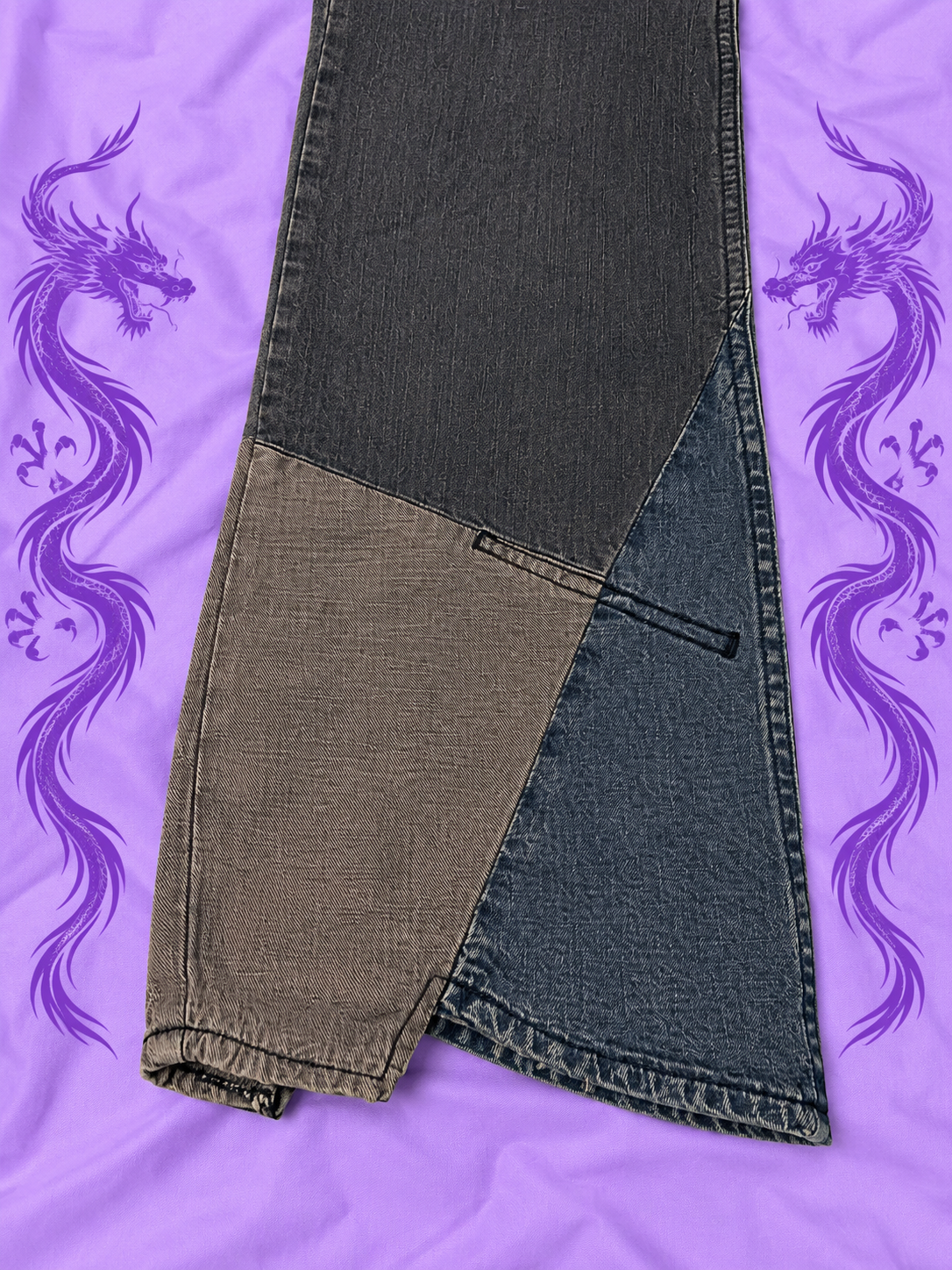 Jeans G-SUS Sindustries Y2K Patchwork a Zampa Wide Leg W27 L32 – Anni 2000