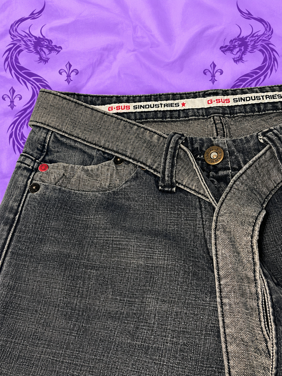 Jeans G-SUS Sindustries Y2K Patchwork a Zampa Wide Leg W27 L32 – Anni 2000