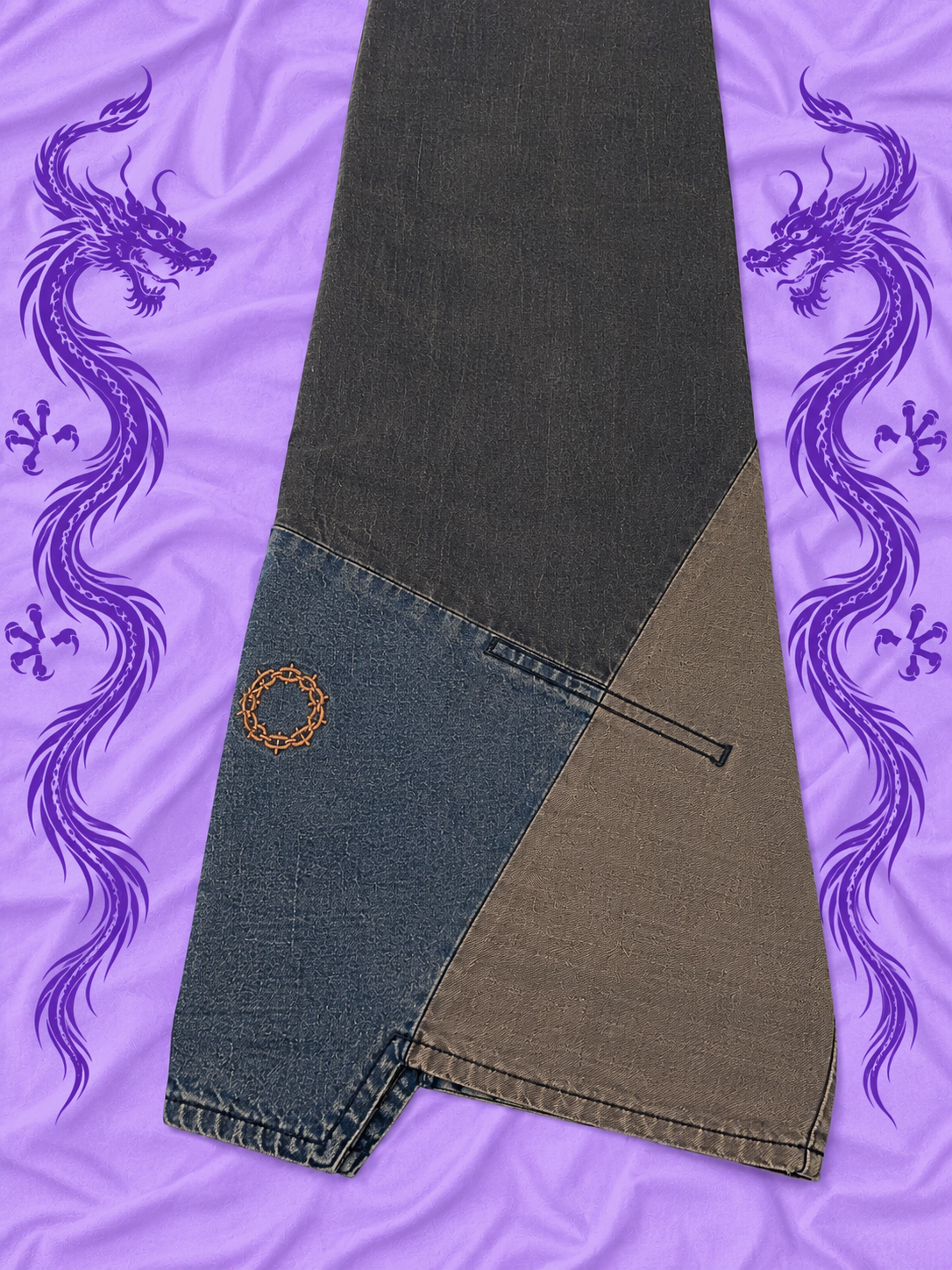 Jeans G-SUS Sindustries Y2K Patchwork a Zampa Wide Leg W27 L32 – Anni 2000