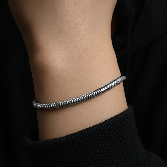 Bracciale Minimalista in Argento Stile Anni 90 2000 – Catena Coda di Topo Vintage misura lunghezza 20 cm peso 6 g - GEDICO STORE