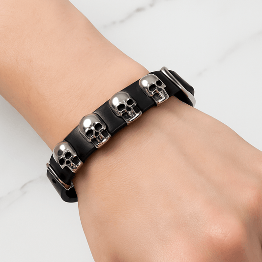 Bracciale Punk con Teschi – Skull Punk Bracelet Used Like New - GEDICO STORE
