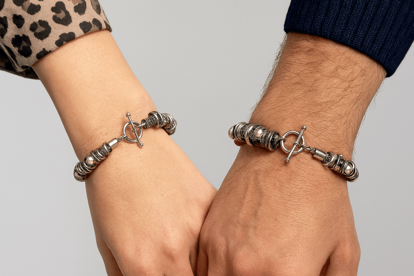 Bracciale Unisex Vintage Y2K con Perle e Pietre – Maglia Metallica Argento, Stile Anni 2000 - GEDICO STORE