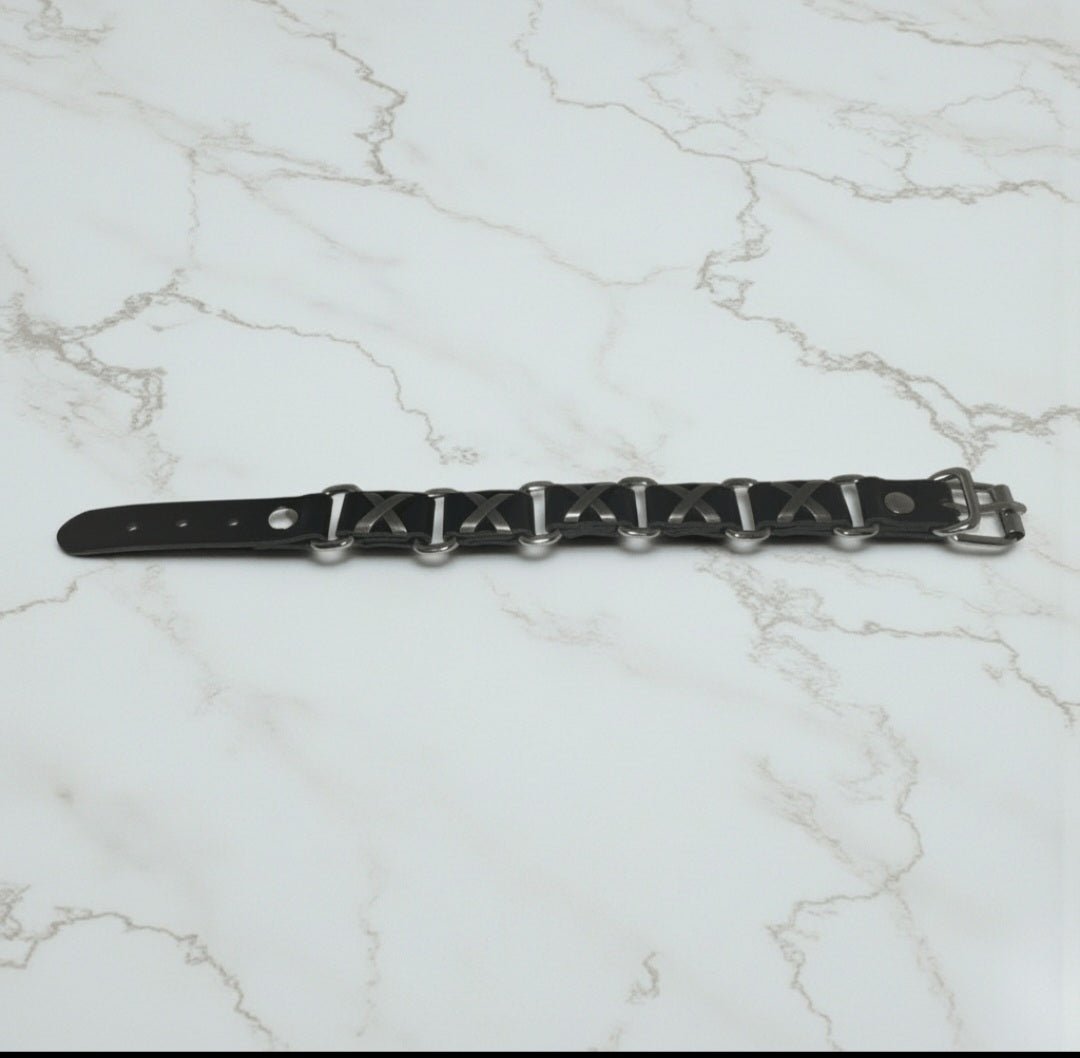 Bracciale Uomo in Simil Pelle con Dettagli Metallici – NUOVO – Regolabile - GEDICO STORE