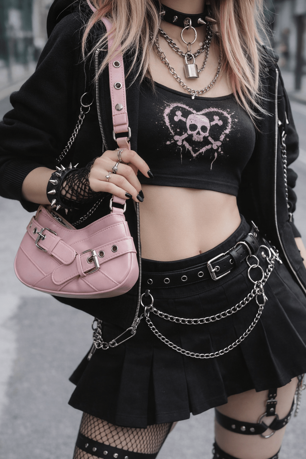 Mini Shoulder Bag Y2K Rosa con Fibbie | Vintage 2000s Style - GEDICO STORE