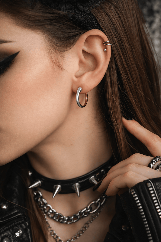 Orecchini Parfois Mini Hoop Bicolore – Argento & Oro Rosa - GEDICO STORE