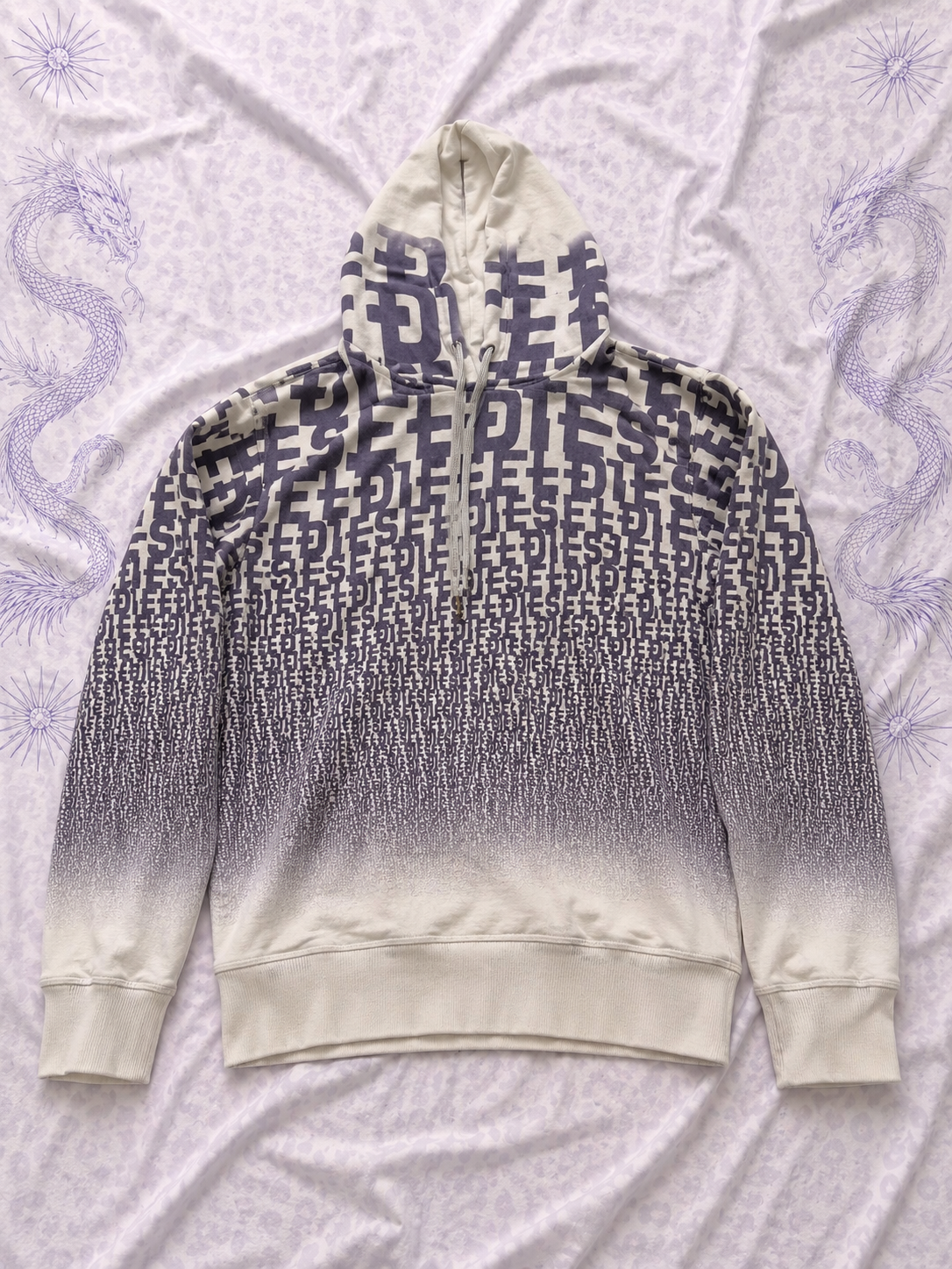 Felpa Diesel Vintage Y2K Donna con Cappuccio – Logo All Over