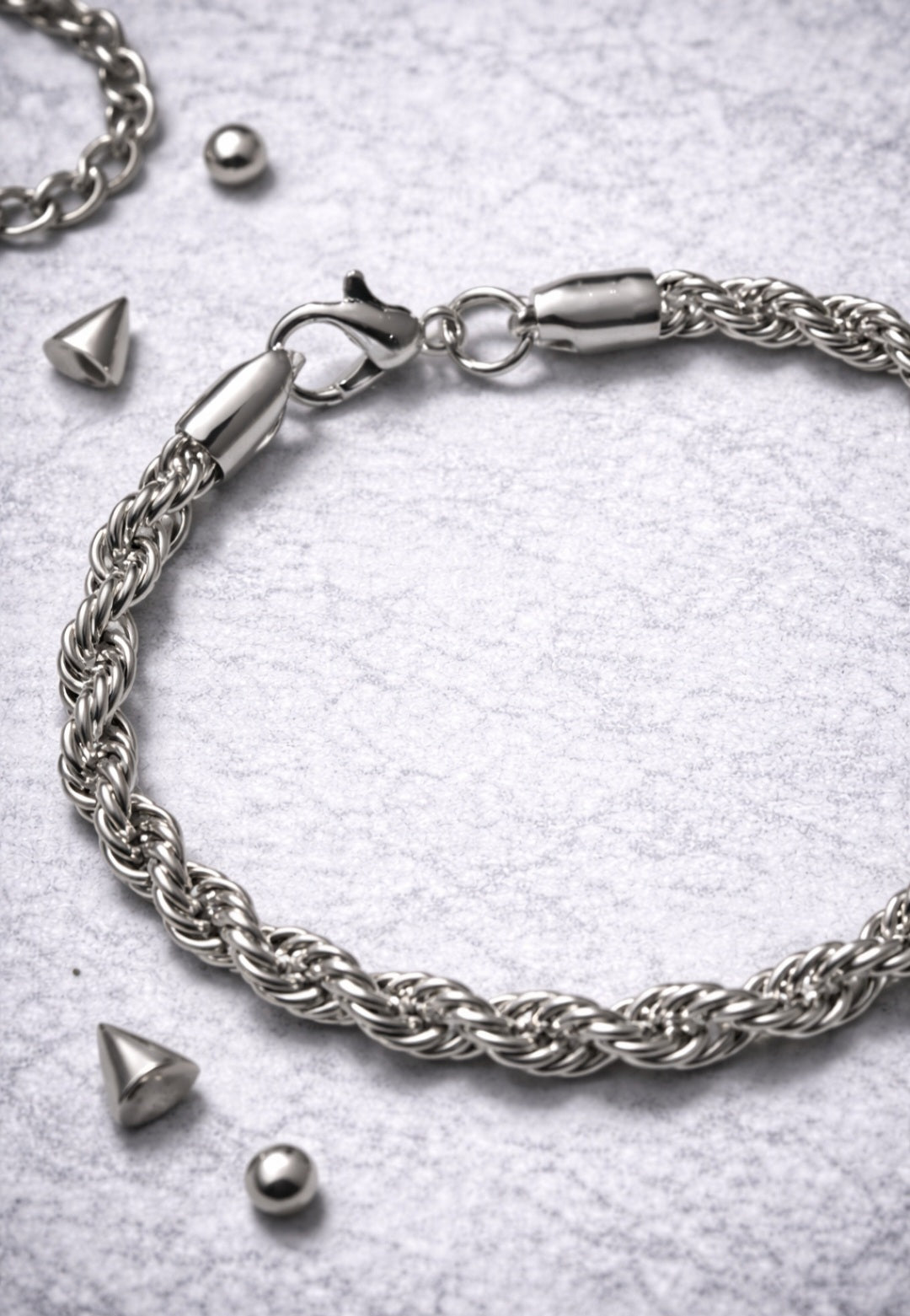 Bracciale Unisex Acciaio Intrecciato – Braided Chain Bracelet Y2K Minimal