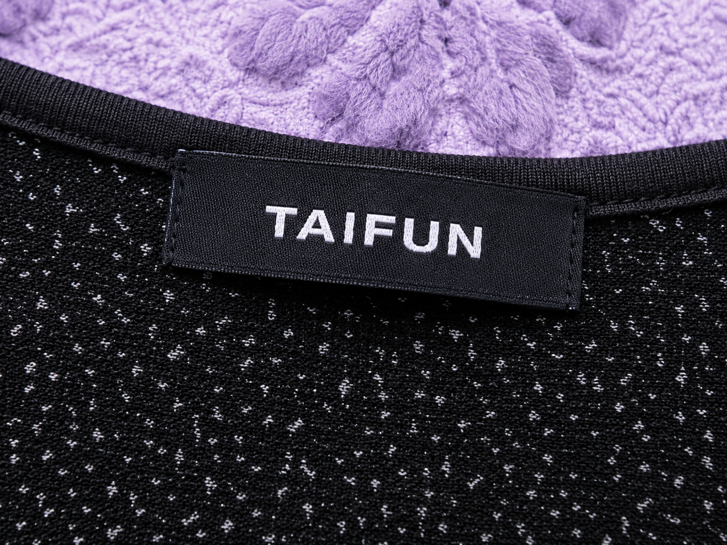 Top Taifun Nero Fantasia Smanicato Donna | Taglio Svasato Elegante Casual