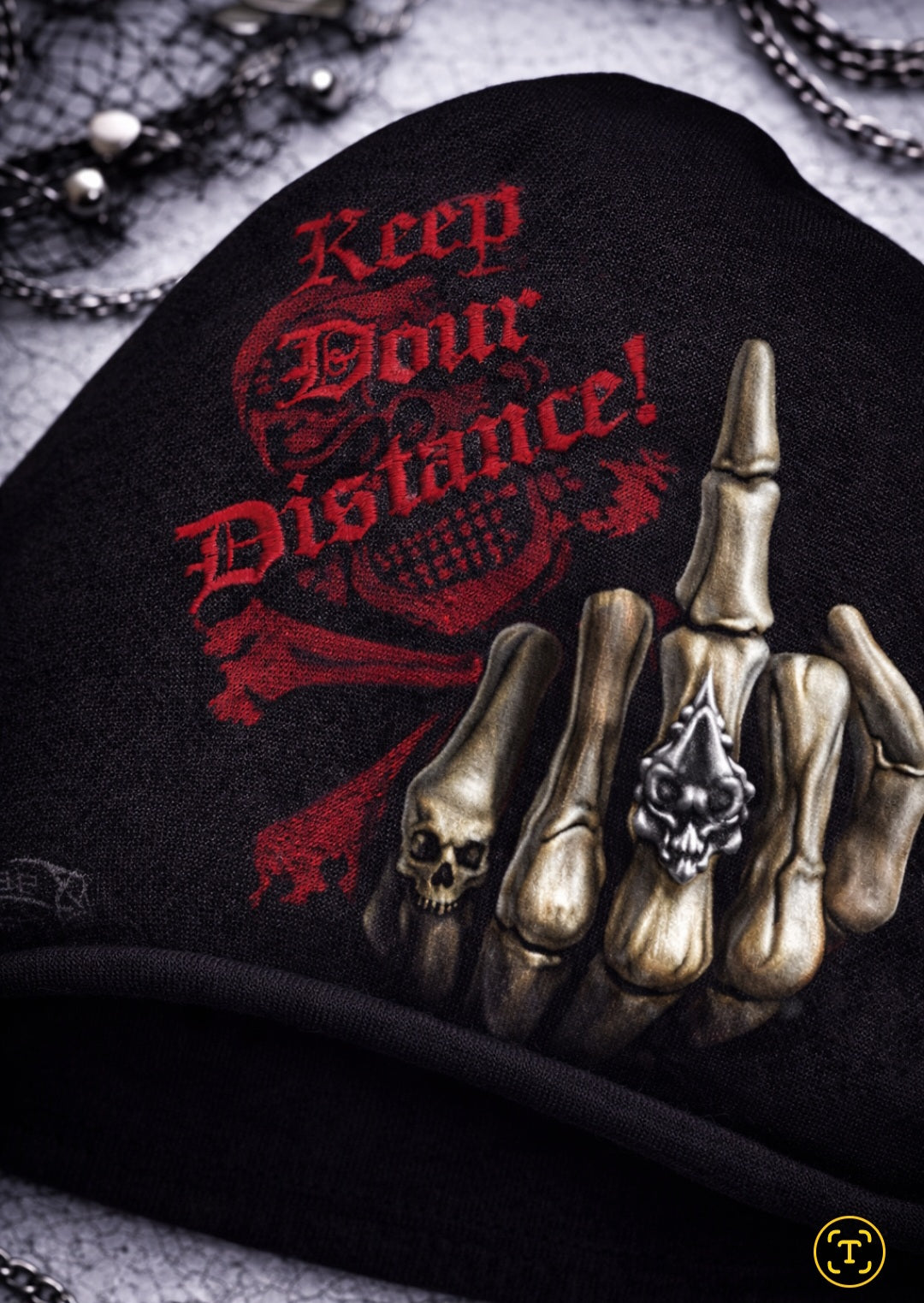 SPIRAL® Gothic Beanie – Berretto Nero Dark Alternative Unisex