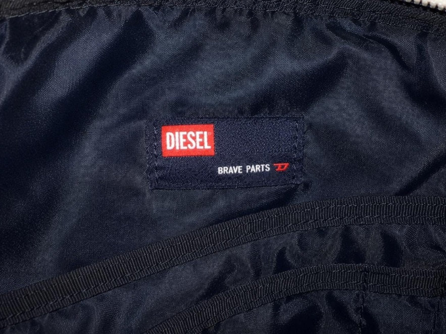 Borsa Diesel a Spalla Blu Navy e Crema con Logo