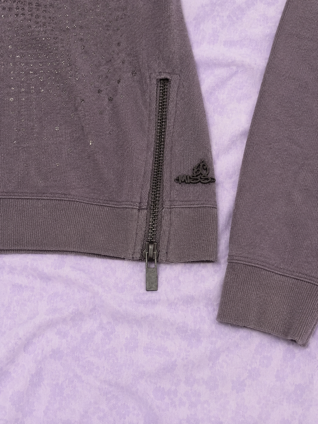 Felpa Miss Sixty Donna Grigio Malva con Logo e Zip Laterale – Taglia S