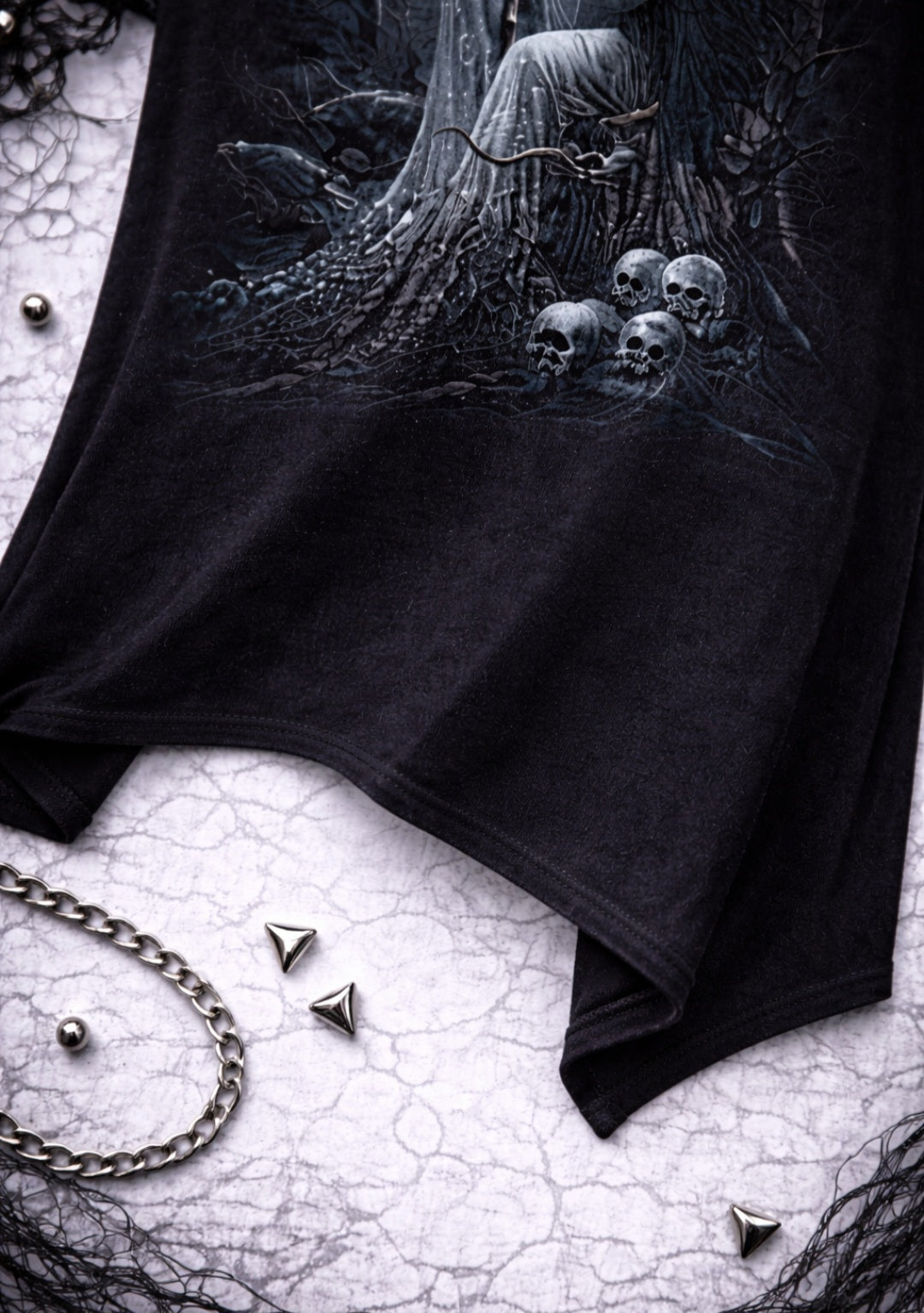 Spiral Ethereal Angel Gothic Tunic – Darkwear Punk Goth Top NUOVO