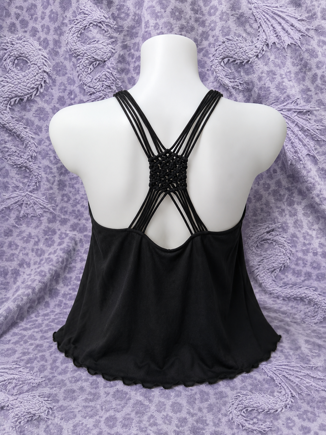 Top ETAM Nero Y2K con Spalline Sottili e Schiena Intrecciata – Donna XS (EU 34)