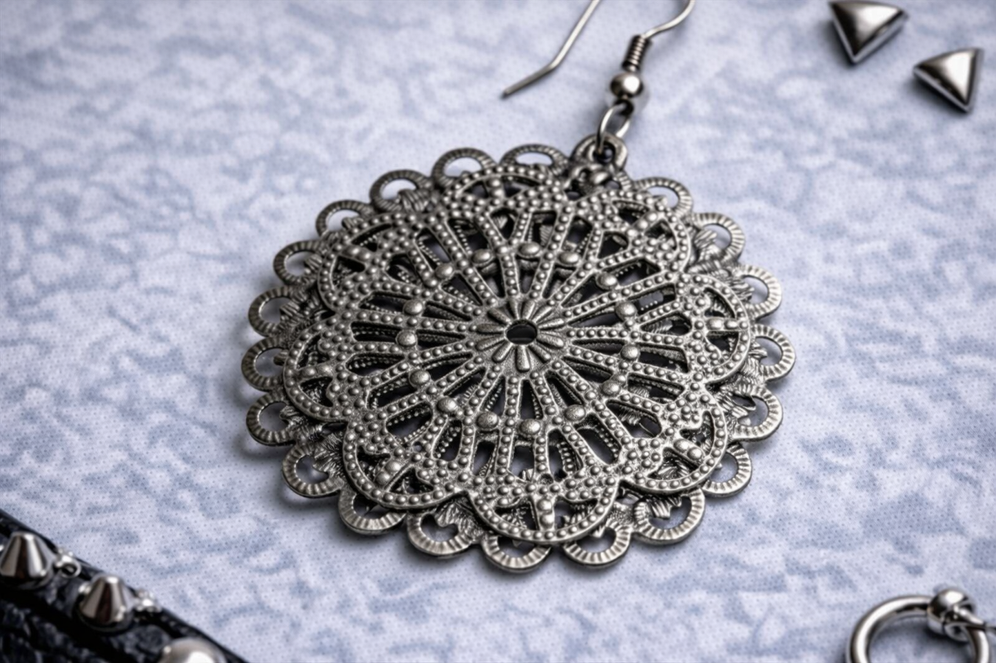 Orecchini Pendenti Boho Mandala – Argento, Leggeri ed Eleganti Stile Vintage