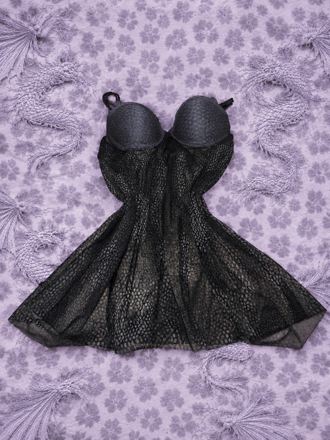 Ambrielle Top Donna Y2K Blu Scuro in Tulle con Coppe Imbottite e Spalline Regolabili