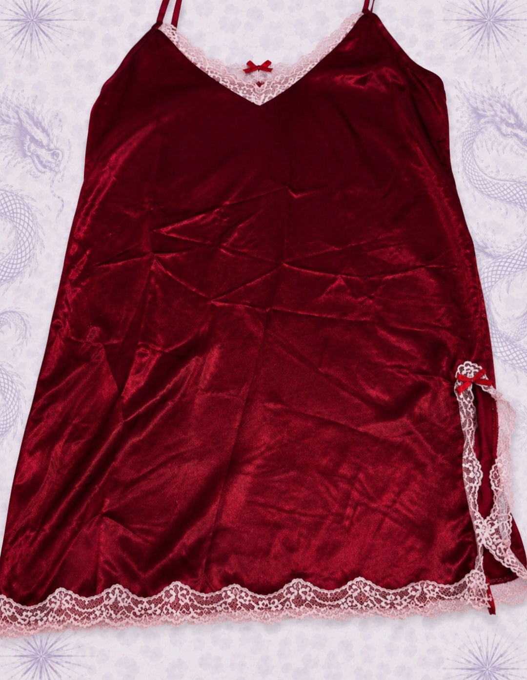 Abitino Gothic Rosso Satinato con Pizzo – Dark Romance – Taglia XS
