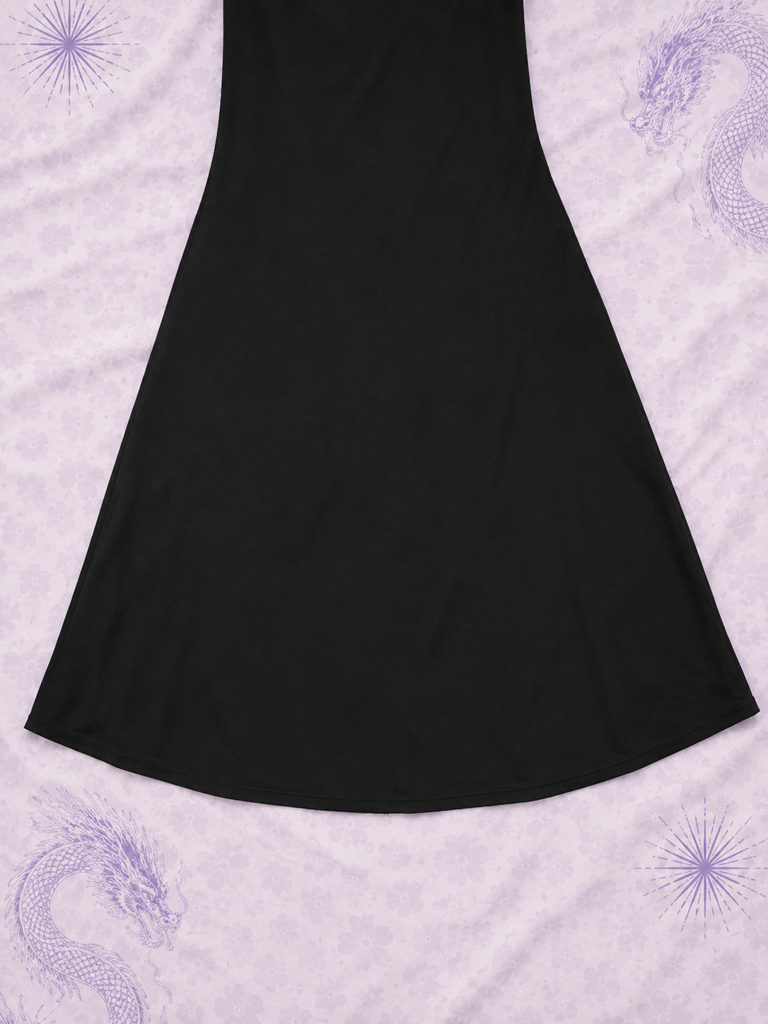 Vestitino Nero Satinato con Pizzo EKOUAER – Spalline Sottili – Taglia S
