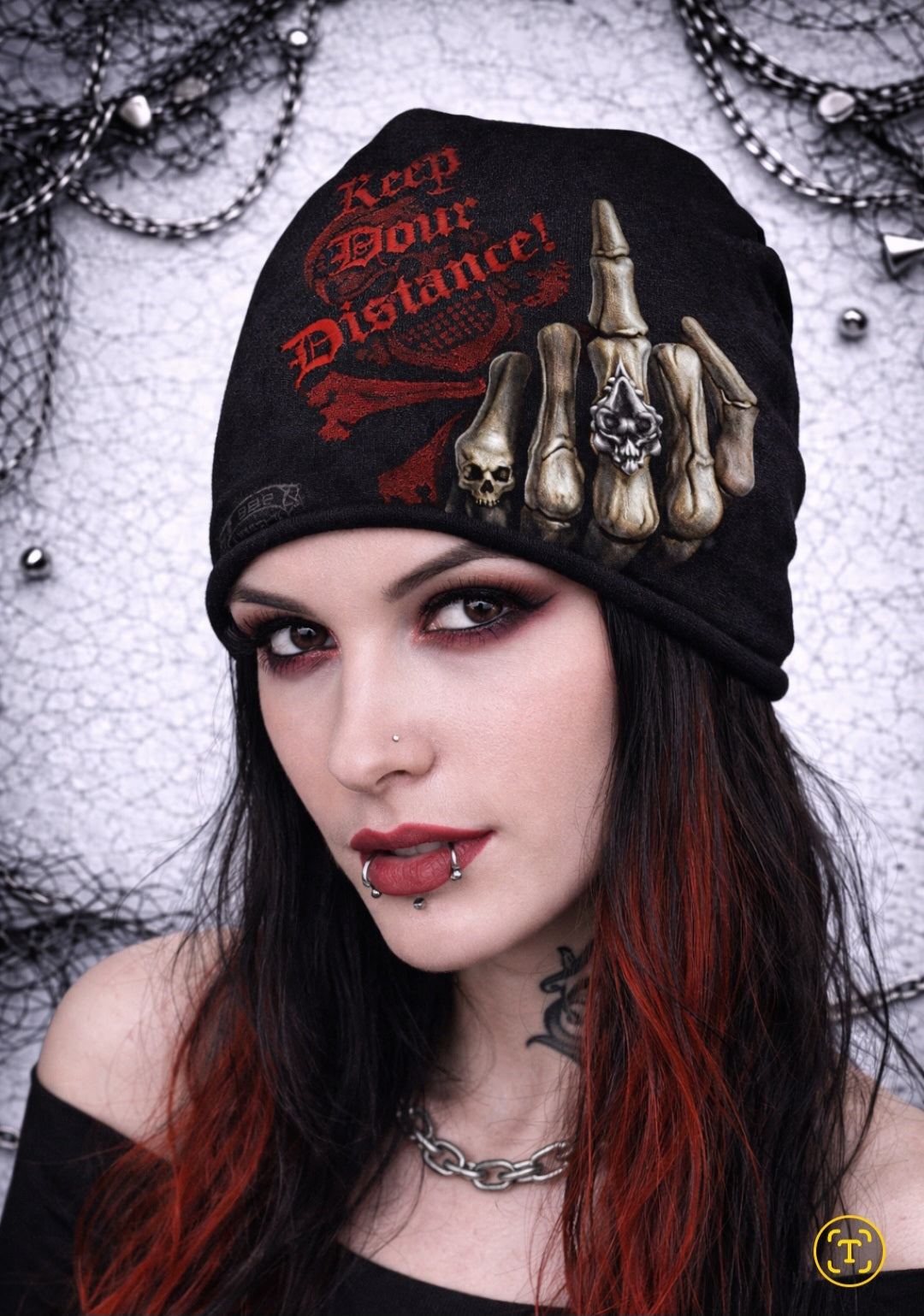 SPIRAL® Gothic Beanie – Berretto Nero Dark Alternative Unisex