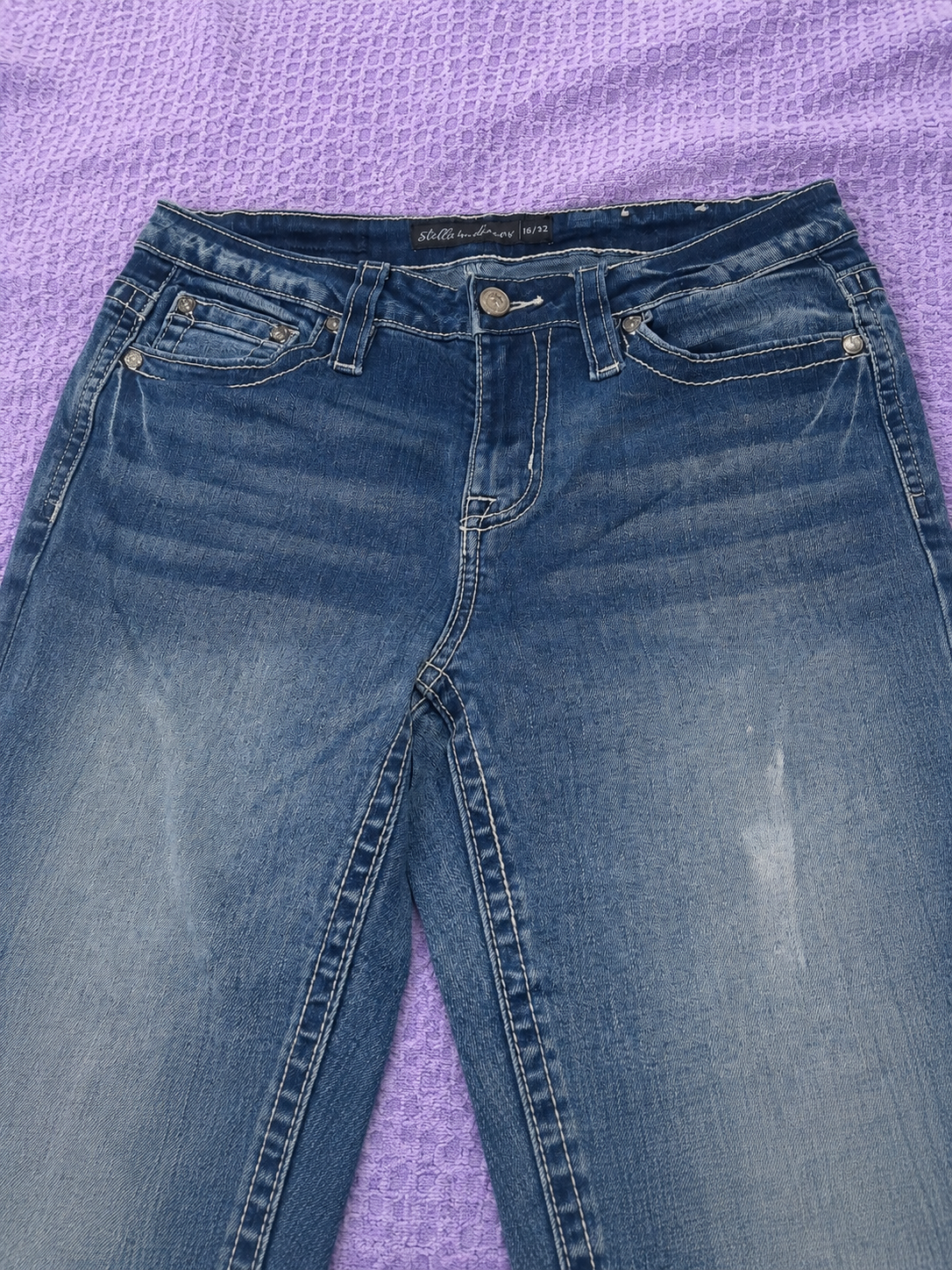 Jeans Bootcut Donna Stella in Dreams Denim Blu con Ricami Decorativi