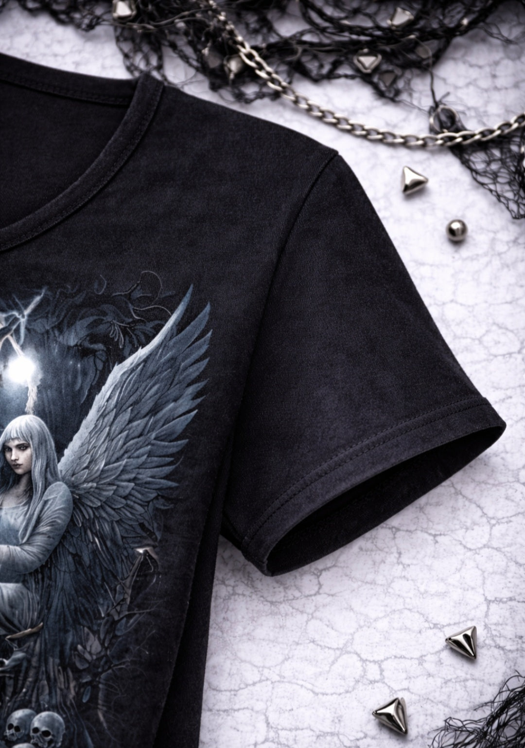 Spiral Ethereal Angel Gothic Tunic – Darkwear Punk Goth Top NUOVO