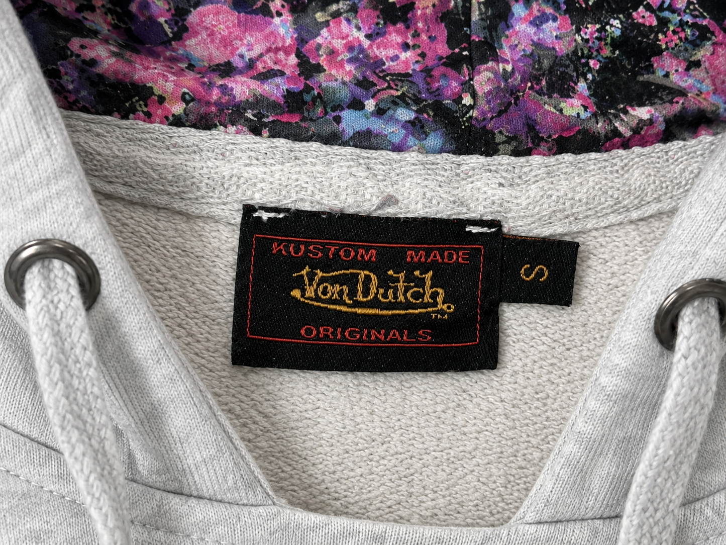 Felpa Von Dutch Donna Grigia con Cappuccio e Logo – Taglia S