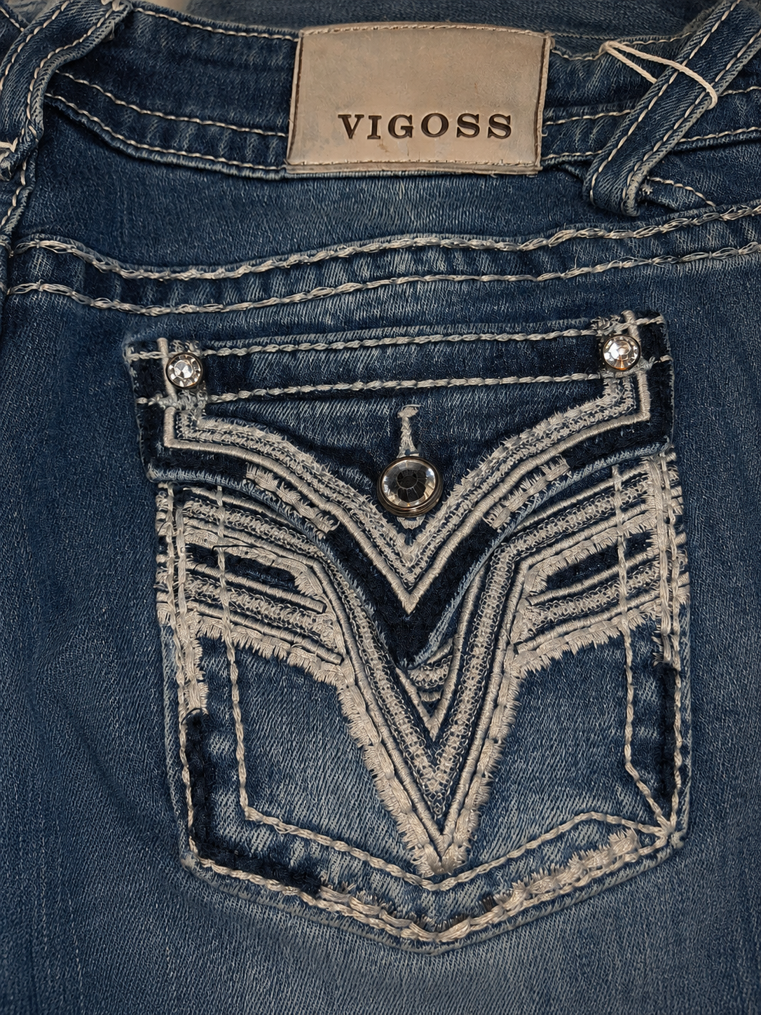 Jeans VIGOSS Flare Donna Denim Blu Vita Bassa Anni 2000 – Taglia IT 42 EU 38