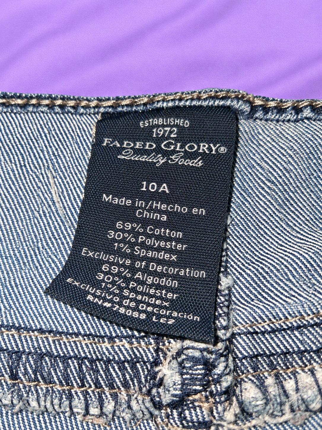 Faded Glory Embroidered Flare Jeans – Size 10