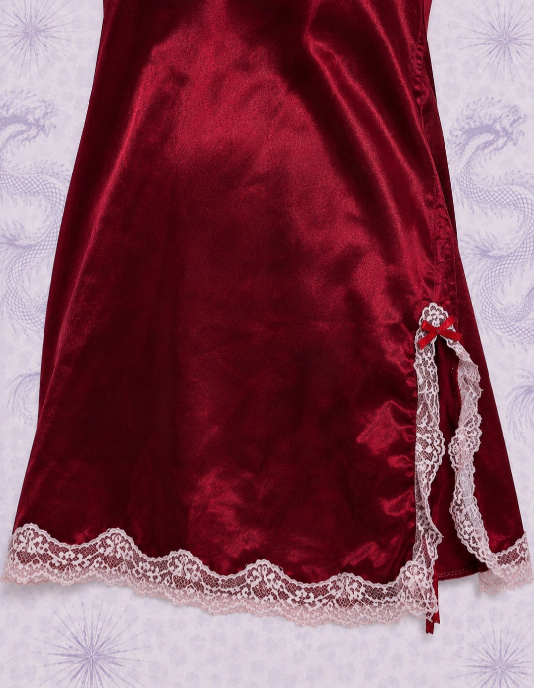 Abitino Gothic Rosso Satinato con Pizzo – Dark Romance – Taglia XS