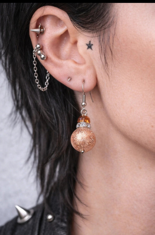 Orecchini Donna a Sfera con Strass – Eleganti, Moderni e Luminosi