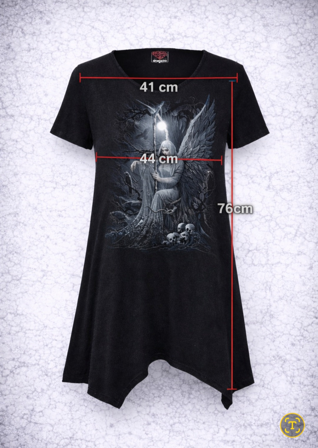 Spiral Ethereal Angel Gothic Tunic – Darkwear Punk Goth Top NUOVO