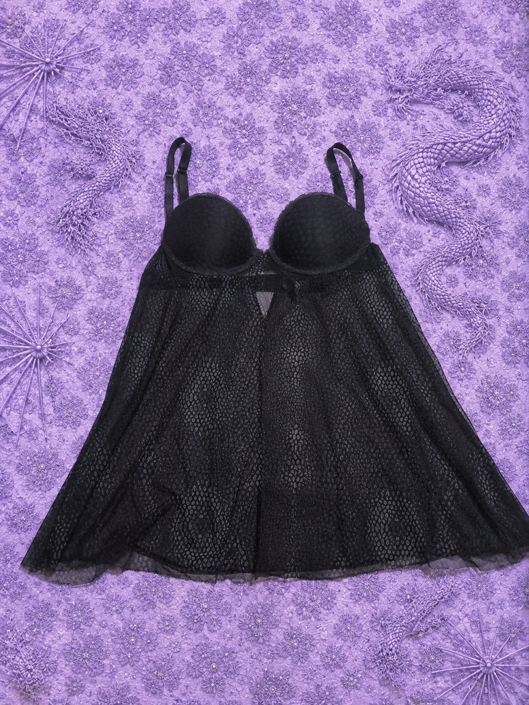 Ambrielle Top Donna Y2K Blu Scuro in Tulle con Coppe Imbottite e Spalline Regolabili