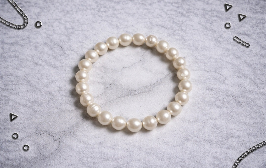 Bracciale Perle d’Acqua Dolce Elastico – Minimal Elegante Vintage Y2K
