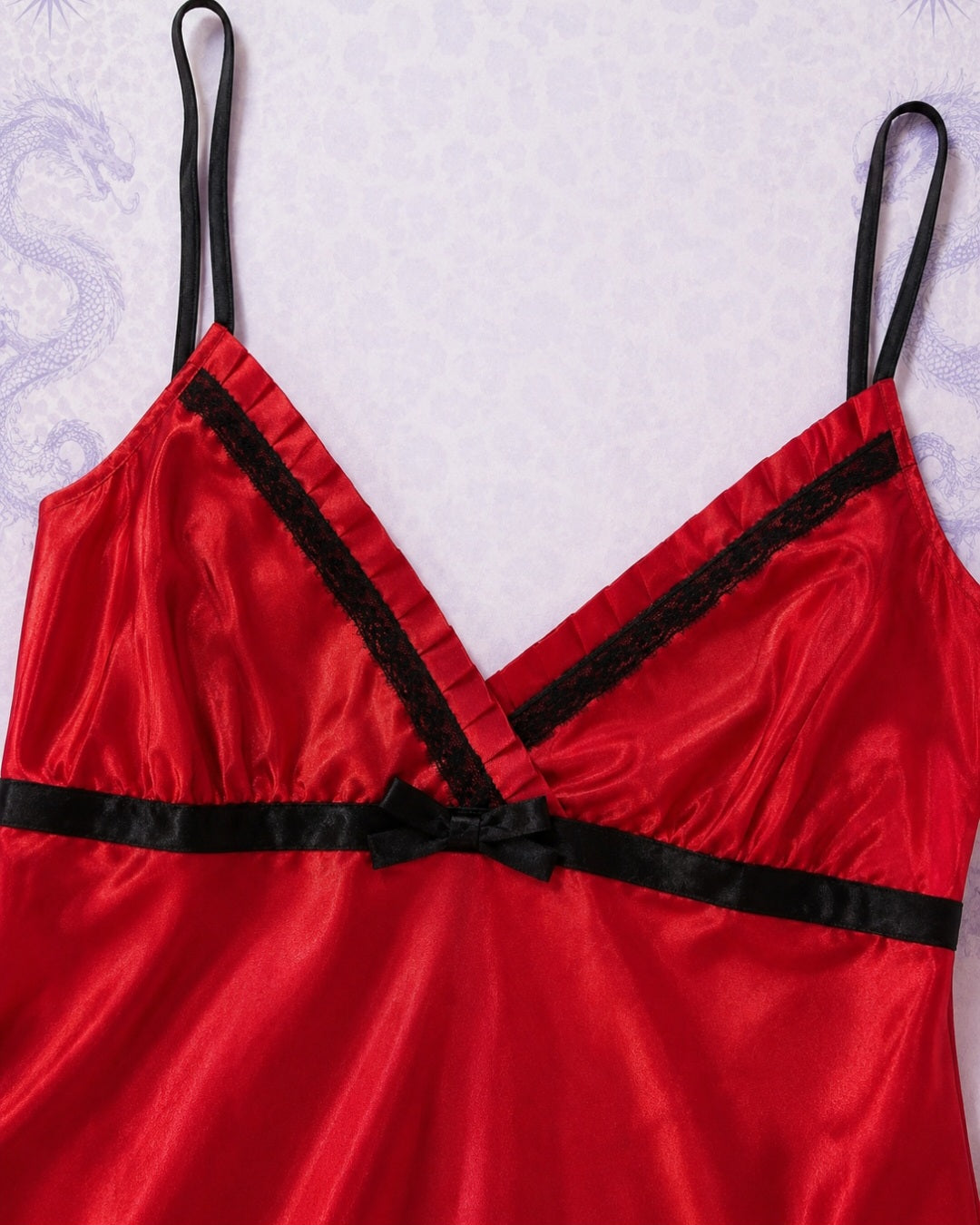 Morgan Taylor Red Satin Y2K Slip Dress – Size M