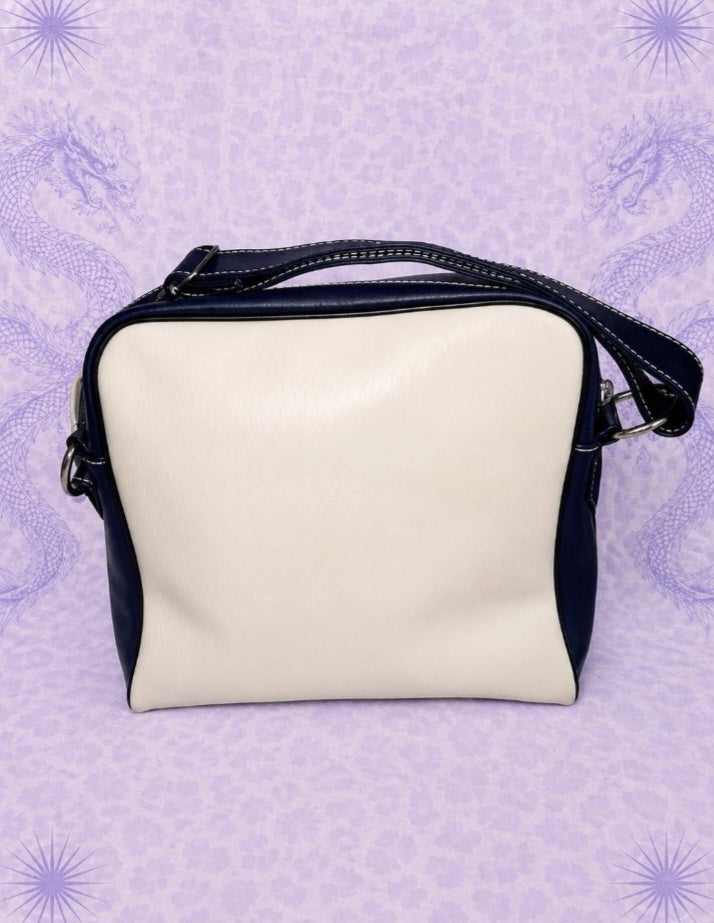 Borsa Diesel a Spalla Blu Navy e Crema con Logo