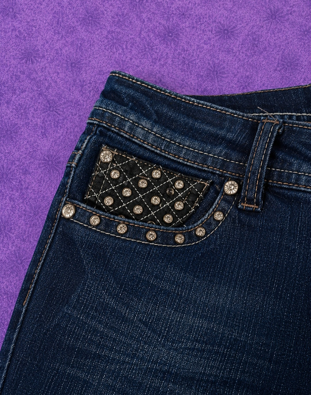 Jeans Sweet Look Bootcut Y2K Donna Made in USA Denim Blu Scuro Taglia 9 (IT 42)