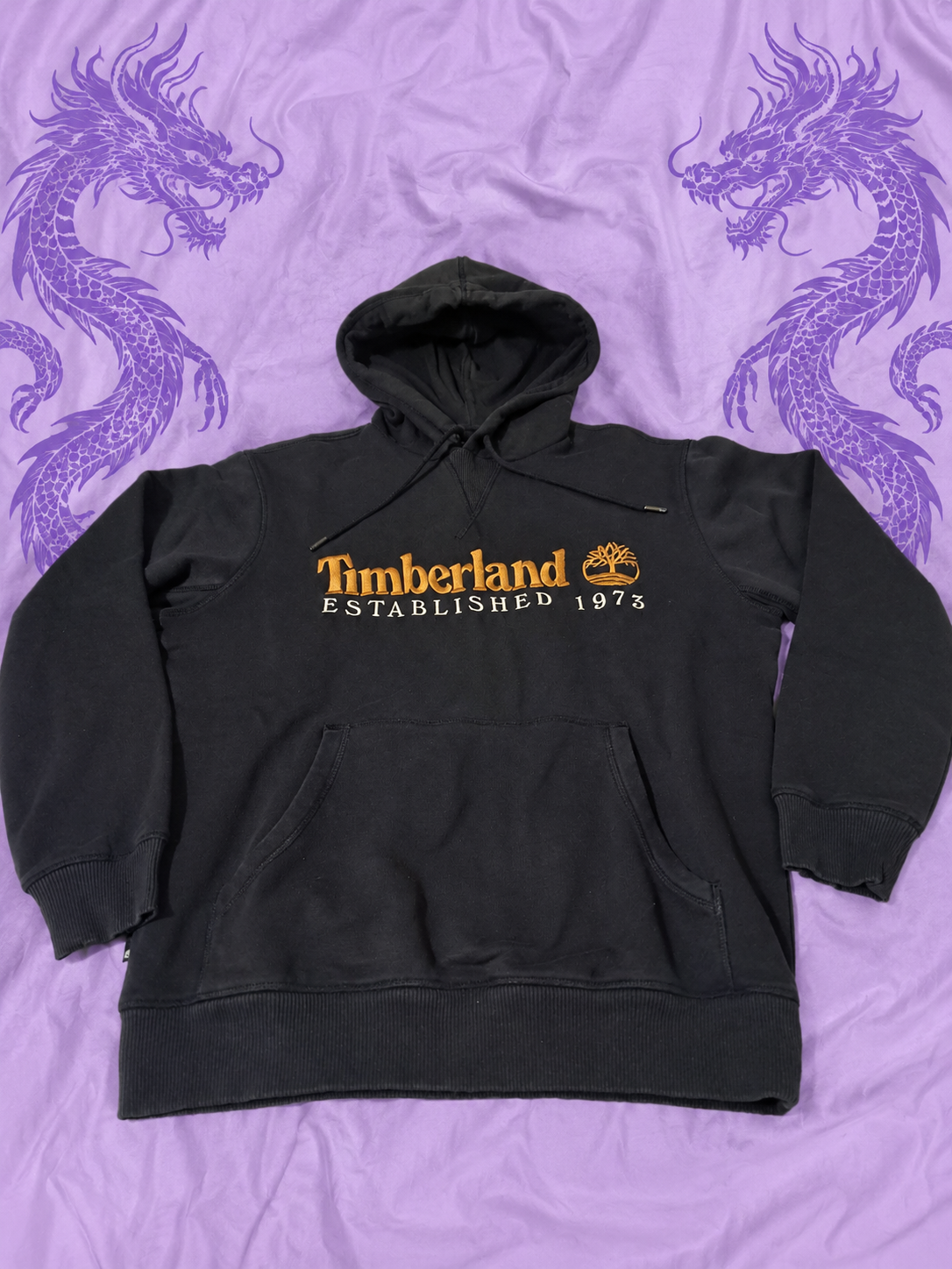 Timberland Black Hoodie Size S – Established 1973 Embroidered Logo
