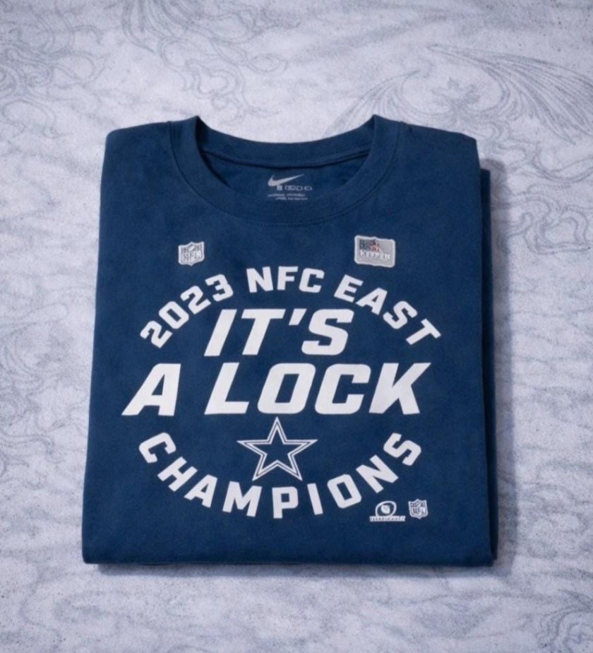 Nike NFL Dallas Cowboys NFC East Champions T-Shirt Uomo XXL Blu Navy Y2K Streetwear