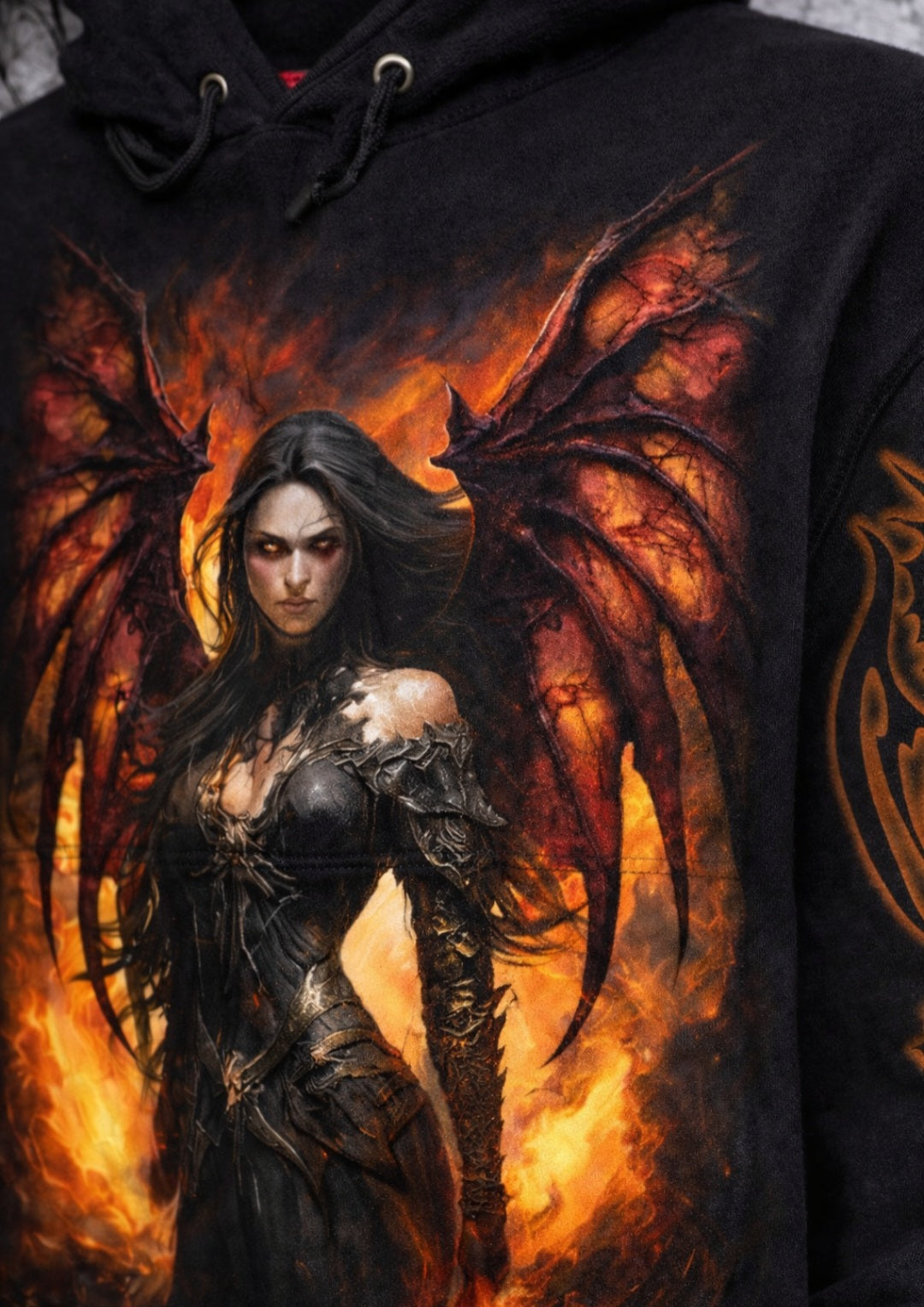 Spiral Draco Queen Hoodie – Felpa Goth Nera Dark Fantasy Fire Unisex