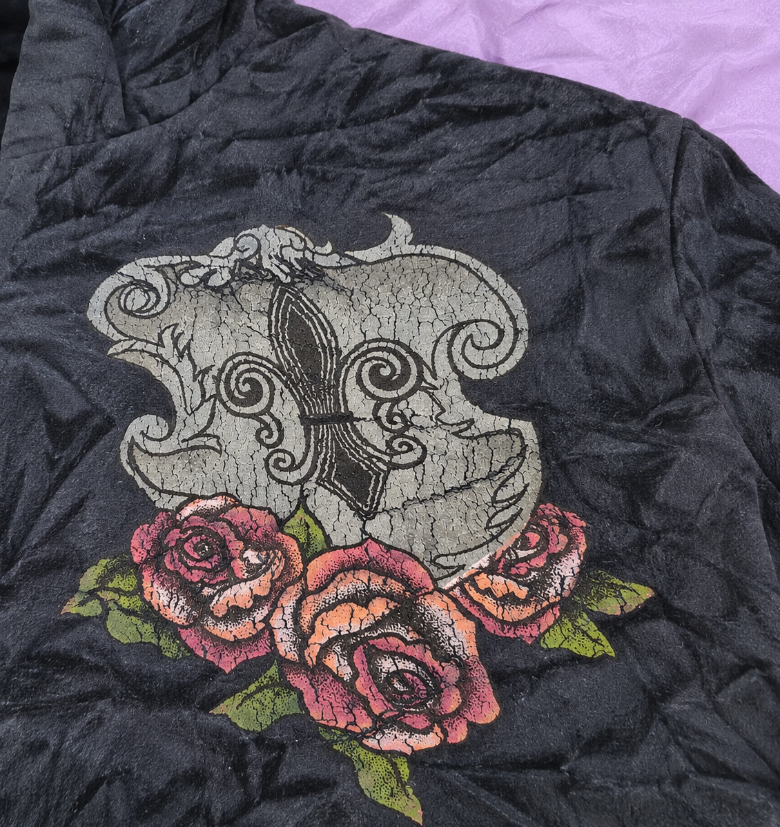 Brooklyn Bailey Crushed Zip Hoodie with Floral Graphic – Y2K Style