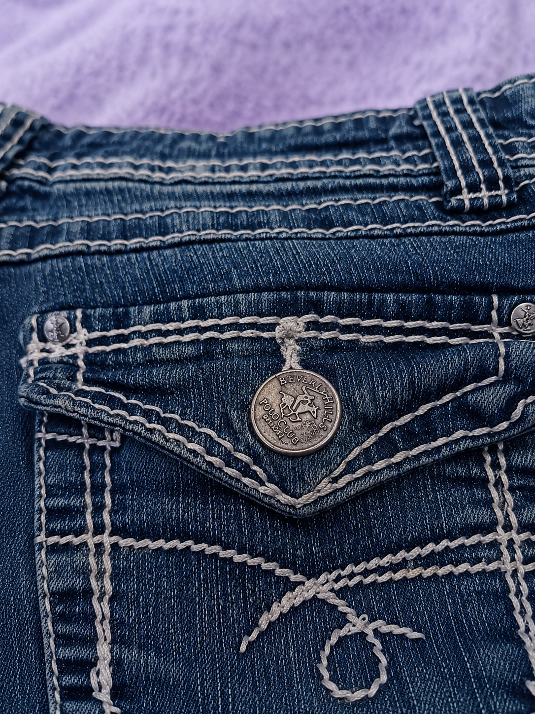 Shorts Jeans Y2K Beverly Hills Polo Club Vita Bassa con Risvolto