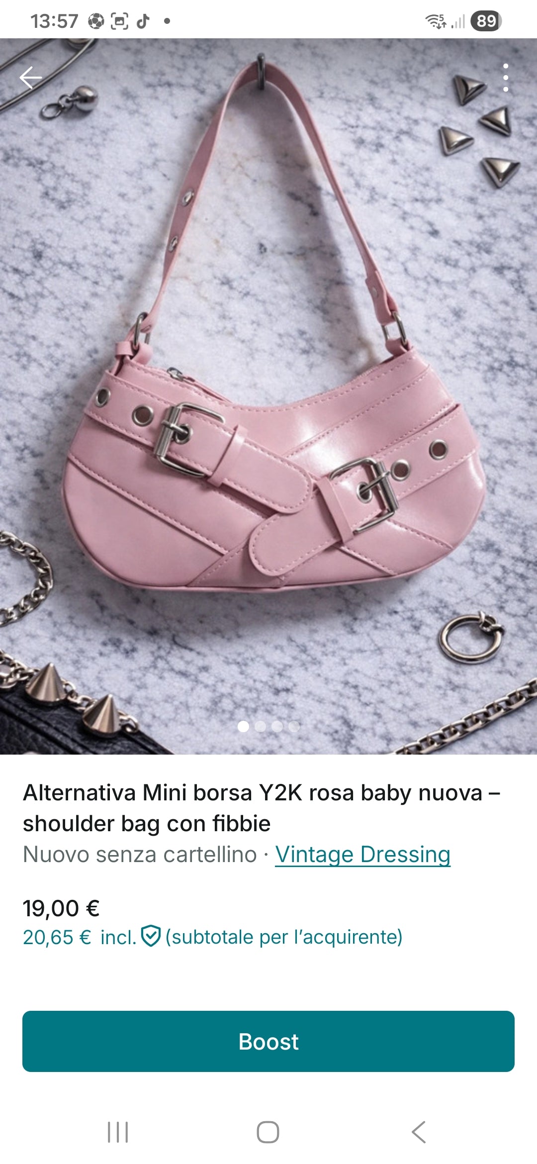 Mini Shoulder Bag Y2K Rosa con Fibbie | Vintage 2000s Style Prezzi speciali · Ultimi pezzi