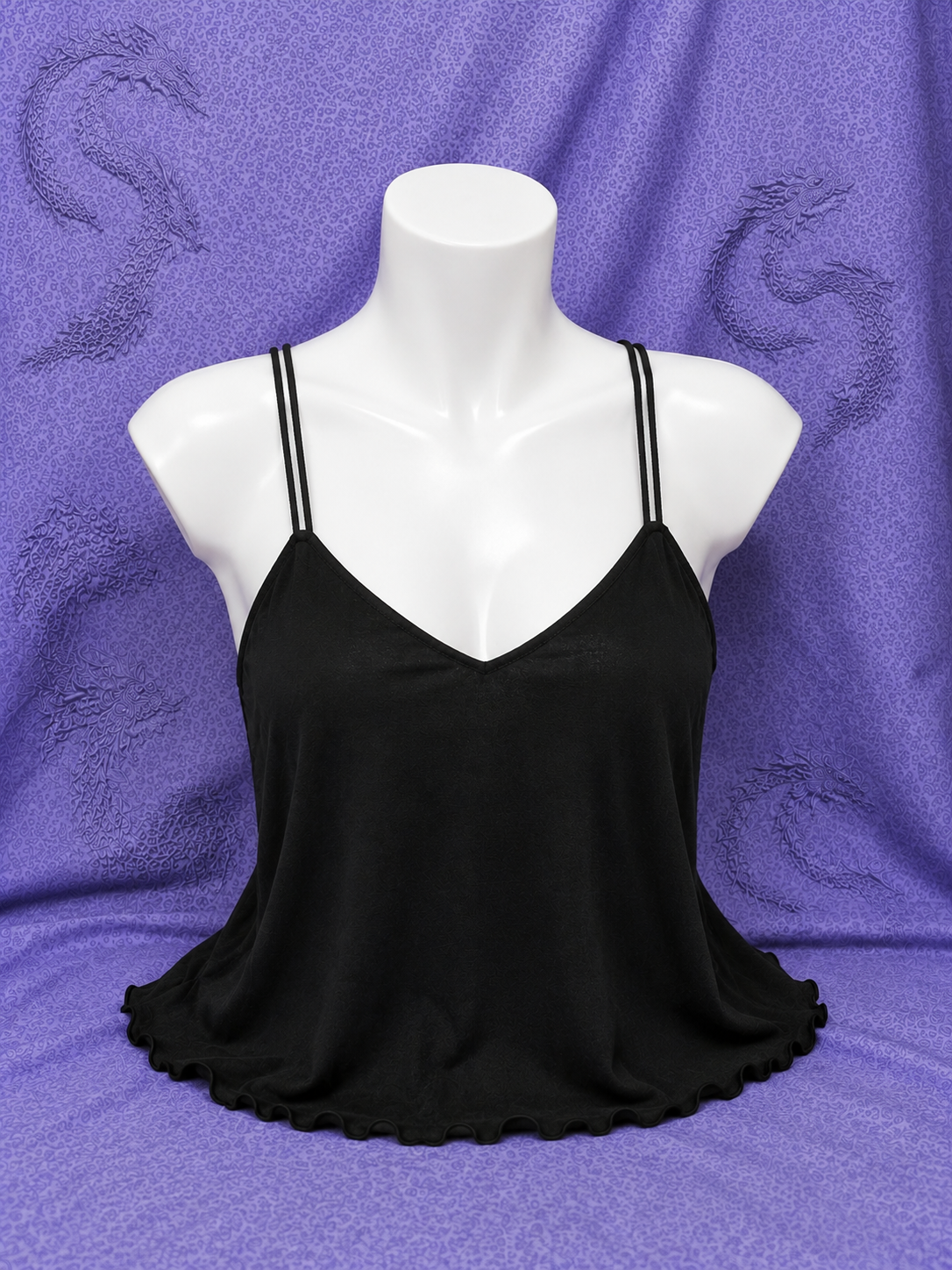 Top ETAM Nero Y2K con Spalline Sottili e Schiena Intrecciata – Donna XS (EU 34)
