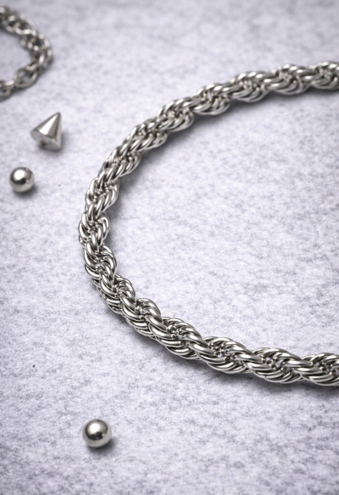Bracciale Unisex Acciaio Intrecciato – Braided Chain Bracelet Y2K Minimal
